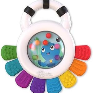 Baby Einstein Outstanding Opus The Octopus Sensory Rattle & Teether Multi-Use Toy, BPA Free & Chillable, 3 Months & up, Multicolored