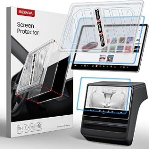 REEVAA 2026 Tesla Model Y Premium & Performance Screen Protector [Anti-Glare & No Fingerprint], 9H Tempered Glass for 2026 Model Y Premium & Performance, with Alignment Frame, Matte, 16 inch