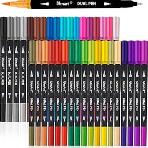 Dual Markers Brush Pens Easter Basket Stuffers, 36 Art Markers for Gifts Trendy Stuff, Double Tip Colored Pen for Adult Coloring Books Art Suppliers