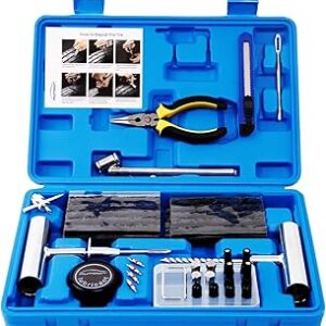 AUTOWN Tire Repair Kit - 68pcs Heavy Duty Tire Plug Kit, Universal Tire Repair Tools to Fix Punctures and Plug Flats Patch Kit for car Motorcycle, Truck, ARB，ATV, Tractor, RV, SUV, Trailer
