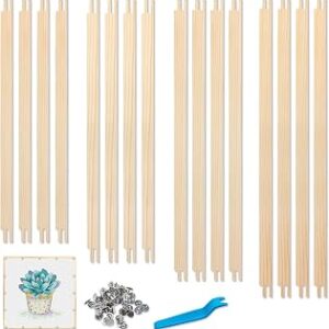 BUAEL 16 PCS Stretcher Bars for Needlework 4 Sizes Wooden with 50 Tacks and Tacks Remover Needlepoint Embroidery Frame Set Suitable As A Craft Birthday Gift， Craft Supplies (8 in)