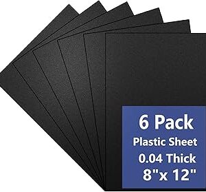 6 Pack Black Plastic Sheet 8x12x0.04 in Flexible High Tensile Plastic Sheets Black Plastic Panel for DIY Materials Handicrafts Home Decoration