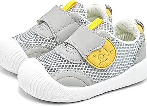 Umerigo Toddler Wide Toe Box Shoes Girls Boys Kids Barefoot Hook & Loop Breathable Sneakers Lightweight Walking Tennis Flexible Sole