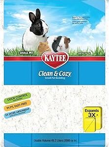 Kaytee Clean & Cozy White Paper Bedding, Made for Small Animals, 49.2 Liters