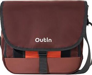 OutIn Flex Messenger Shoulder Bag, Nylon Crossbody Travel Bag for Women Men, Compatible Mino, Nano & Fino, Brown