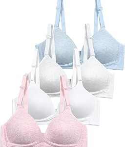 SALIA GIRL Soft Padded Bras for Girls & Teens 12-14, No Wires Cotton Developed Training Bras