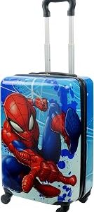 FUL Marvel Spider-Man Kids Suitcase for Boys and Girls | 21 Kids Carry On Luggage | Hardshell Rolling Suitcase with 360° Spinner Wheels | Airline Approved