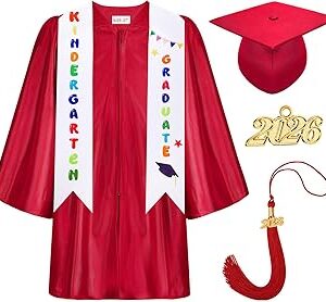 2026 Kindergarten Graduation Cap and Gown Tassel Set for Kindergarten Preschool Toddler Children
