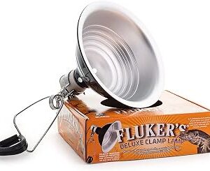 Fluker's Repta-Clamp Lamp, Heavy Duty Clamp Light For Reptile Tanks and Terrariums, UL/CUL Approved, Great for Reptile Basking, 150-Watt Maximum with On/Off Switch, 8.5