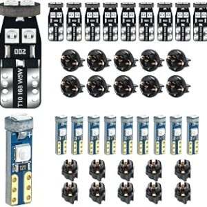 Blue T5 PC74 PC37 PC118 T10 PC168 PC175 PC194 PC194B PC195 PC160 PC161 Instrument Cluster Light LED Bulb Replacement 37 74 73 2723 2721 158 168 194 2825 Dashboard Panel Gauge Indicator Lamp N Sockets
