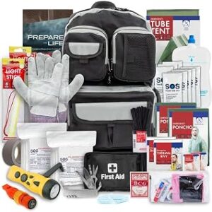 Emergency Zone 2 & 4 Person 72 Hour Survival Kit | Bug Out Bag with Food, Water, First Aid, Emergency Shelter, Survival Gear - Disaster Preparedness Go Bag for Earthquake, Hurricane, Car, Home
