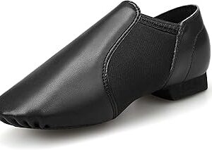 Stelle Jazz Shoes for Girls and Boys PU Leather Slip-On Jazz Dance Shoes