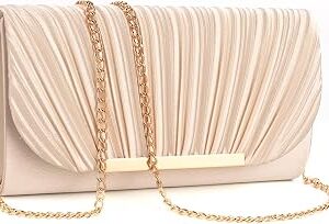 Valleycomfy Clutch Purses for Women Evening Handbags Formal Wedding Party Crossbody Shoulder Envelope Bag
