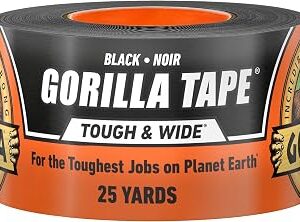 Gorilla Tape Tough & Wide, Black Tape, 2.88 x 25 yd (Pack of 1) - Heavy Duty and Weather Resistant for Indoor or Outdoor