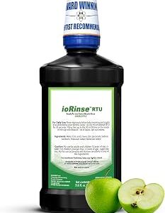 ioRinse Ready-to-Use (RTU) Mouthwash for Fresher Breath, Halitosis Relief, Alcohol-Free, Fluoride-Free and a Professional Clean, Original ioRinse RTU Mouth Wash, Zero Alcohol - Green Apple Flavor, 1L
