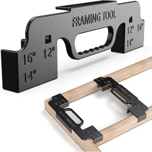 3 in 1 Metal Framing Tools,16 Inch on Center Framing Layout Tool,Cast Aluminum Framing Spacing Tool,Measurement Framing Jig for Walls,Roofs,Floors or Ladders