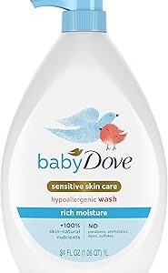 Baby Dove Sensitive Skin Hydrating Body Wash | Tear-Free & Hypoallergenic | Pediatrician Tested | 34oz