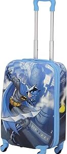 FUL DC Comics Batman 21 Inch Carry On Kids Luggage, Hardshell Rolling Suitcase with Spinner Wheels, Blue