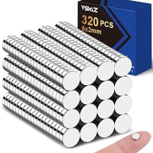 320Pcs Small Neodymium Magnets, 6x2mm Small Rare Earth Magnet Mini Magnets for Whiteboard, Office, School, STEM Measurement Kit, Science Experiments