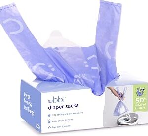 Ubbi Disposable Diaper Sacks, Lavender Scented, Easy-To-Tie Tabs, Diaper Disposal or Pet Waste Bags, 200 Count