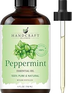 Handcraft Blends Peppermint Essential Oil – Huge 4 Fl Oz – 100% Pure and Natural – Premium Grade Essential Oil for Diffuser and Aromatherapy, Skin, Massage, Candle and Soap Making Fragrance