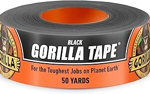 Gorilla Duct Tape, Black Tape, 1.88 x 50 yd (Pack of 1) - Heavy Duty and Weather Resistant for Indoor or Outdoor