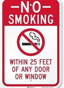SmartSign - K-9862-EG-12x18 “No Smoking Within 25 Feet of Any Door or Window” Sign | 12 x 18 3M Engineer Grade Reflective Aluminum