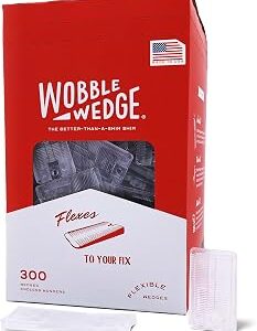 Wobble Wedges Flexible Plastic Shims - Leveling Shims for Home Improvement, Furniture Levelers, Table, and Toilet for Leveling - Made in USA Plastic Wedges Shim for Appliances (Clear, 300-Pack)