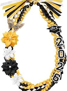 Lyrow 50'' 2026 Graduation Lei Double Braided Strands Graduation Ribbon Leis with 4 Satin Flowers Congrats Graduates Money Leis Class of 2026 Gift for Men Women