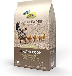 FlockLeader Healthy Coop, Litter Additive for Chicken Coop with Probiotic & Acidifier, Reduces Odor, Wetness & Bacteria, 12lbs