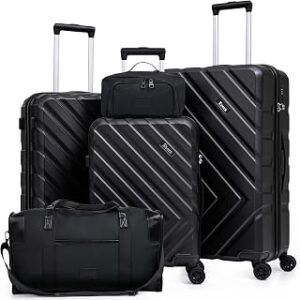 Luggage Sets 5 Piece, Suitcases with Wheels, ABS Hard Case Luggage with TSA Lock Spinner Wheels, Carry On Luggage Set(5 Piece Sets (20/24/28/DB/TB))