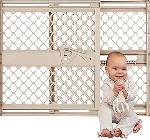 Toddleroo by North States - Supergate Ergo Baby Gate: Plastic Baby Gate for Stairs & Doorways - Adjustable Indoor Safety Gate - Made in USA - 26 to 42 Inches Wide - 26 Inches Tall - Sand
