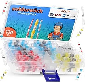 Waterproof Solder Seal Wire Connectors Kit, Electrical Insulated Wire Splice Heat Shrink Wire Connectors with 4 Gauges - 12-10, 16-14, 22-18, 26-24 AWG (100)