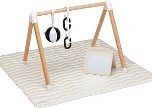 Lalo Baby Gym & Playmat for Babies and Toddlers - Eco-Friendly Oatmeal Playmat - Baby Gym & Accessories is Easy to Assemble & Clean - Go from Tummy Time to Story Time