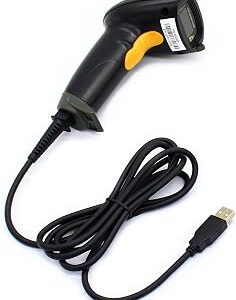 WoneNice USB Laser Barcode Scanner Wired Handheld Bar Code Scanner Reader Black