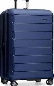 Traveler's Choice Pagosa Hardshell Expandable Luggage with Spinner Wheels, Navy, 30-Inch Large