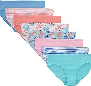 Hanes Girls' Organic Underwear, Brief & Hipster, Toddler & Girl Sizes, Pure Comfort Organic 100% Cotton Panties, 8-pack
