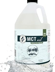 MCT Oil, Certified Food and Therapeutic Grade, Carrier, Massage, Hydrating, Hair, 0 Additives, (128 Ounce (1Gallon))