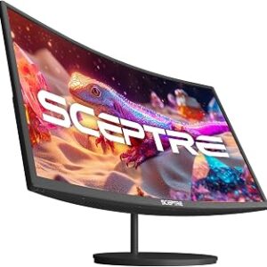Sceptre Curved 27-inch Prime Monitor up to 100Hz 1080p, HDMI x2, VGA, 99% sRGB, Built-in Speakers, R1500, Machine Black 2025 (C275W-1920RN Series)