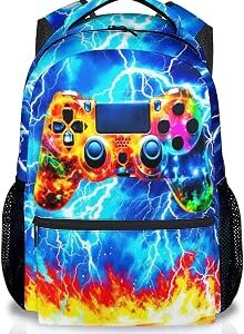 Boys Gaming Backpack for Kids Gamer Bookbag - 17 Inch Water Resistant Video Game SchoolBag for Teens Back to School Gifts