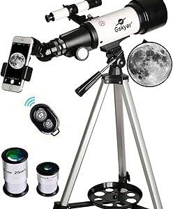 Gskyer Telescope, 70mm Aperture 400mm AZ Mount Astronomical Refracting Telescope for Kids Beginners - Travel Telescope with Carry Bag, Phone Adapter and Wireless Remote.
