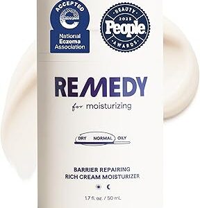 Remedy for Rich Moisture | Barrier Repairing Rich Cream Moisturizer for Normal to Dry Skin | Quadruple Ceramide Complex, Peptides, Squalane, Glycerin | By Dermatologist Dr. Shah, 1.7 fl. oz
