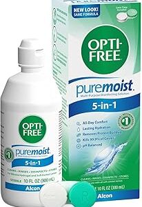 Opti-Free Puremoist Multi-Purpose Contact Lens Cleaning and Disinfecting Solution with Lens Case, 10 FL Oz (Pack of 1)