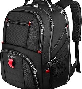 YOREPEK Large Backpack for Men, Extra Large Laptop Backpacks for Men Women, Water Resistant Travel Backpack Airline Approved Business Work Bag Fits 17 Inch Computer, Black