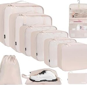 BAGAIL 6 Set/8 Set/10 Set Packing Cubes Various Sizes Packing Organizer for Travel Accessories Luggage Carry On Suitcase