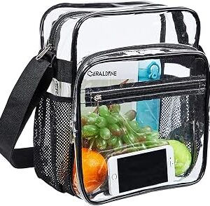Clear Bag Stadium Approved, Clear Crossbody Messenger Shoulder Bag with Adjustable Strap for Concerts, Sports Events