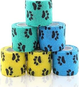 AUPCON Vet Wrap Cohesive Bandages Bulk Self Adhesive Bandage Wrap Self Adherent Wrap Non-Woven for Dogs Pet Animals & Ankle Sprains & Swelling 2 Inch x 5 Yards (2 Inch Claw)