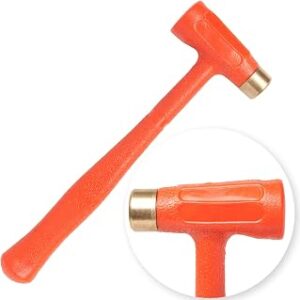 Tuffman Tools, Dead Blow Hammer 1.5lb (24oz) - Unibody Molded, Rebound & Spark Resistant Brass Hammer with Dual Head Brass Tip - Ideal for Precision Work Gunsmith Machinist Tools