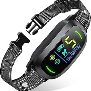FAFAFROG Dog Bark Collar, Rechargeable Smart Collar, Anti Barking Training Collar with 5 Adjustable Sensitivity Beep Vibration, Bark Collar for Large Medium Small Dogs (Black)