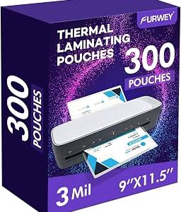 300 Pack Laminating Sheets, 3 Mil, 9 x 11.5 Inches Thermal Laminating Pouches Lamination Sheet Paper for Laminator, Clear, Letter Size, Office and School Supplies